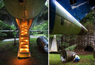 Illustration for article titled Este hombre convirtió un Boeing 727 en medio de un bosque en su asombrosa casa